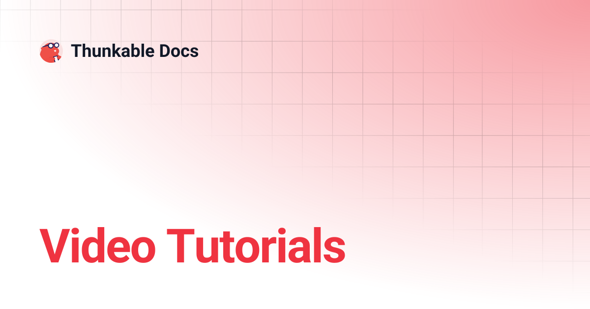 Video Tutorials | Thunkable Docs